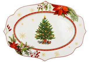 Сервірувальна порцелянова тарілка Christmas Story, 35*25*2.5 см., (149-042) 149-042 фото