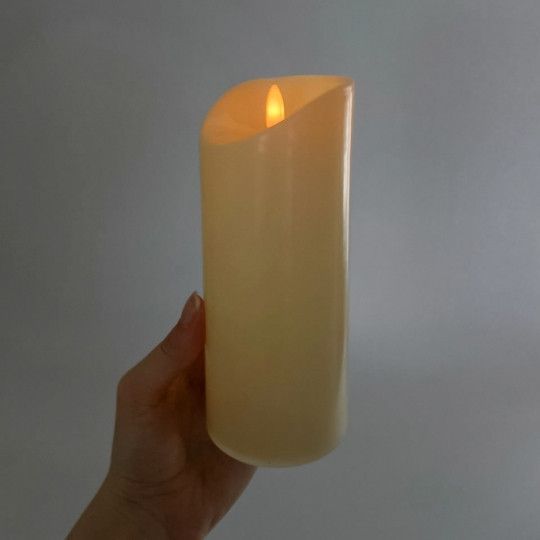 Набір із 3 світлодіодних свічок (LED) 7.2*15(12.5, 10) см., пластик, кремовий, (6032-018) 6032-018 фото