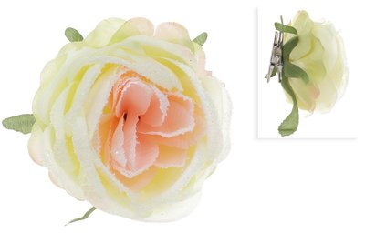 Декоративна квітка Троянда на кліпсі, кремовий у снігу, у пакованні 33 шт. 758-332 758-332 фото