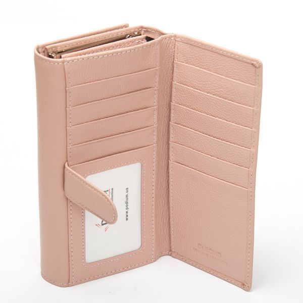 Нежный розовый кошелек натуральная кожа на кнопке 17,5*9,5*4 DR. BOND (W46 pink) W46 pink фото