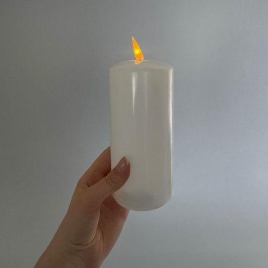 Набор из 3х светодиодных свечей (LED) 7.2*15см., (12.5см, 10см.), пластик, белые, (6032-019) 6032-019 фото