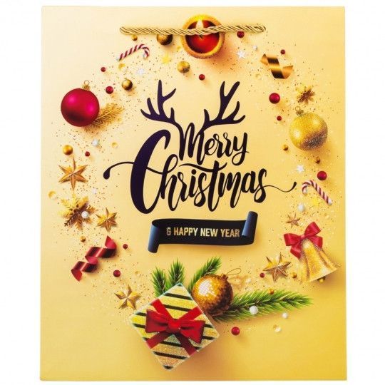 Подарочный пакет " Merry Christmas" 41.5*30*12см., в упаковке 12 шт., бумага (9165-012) 9165-012 фото