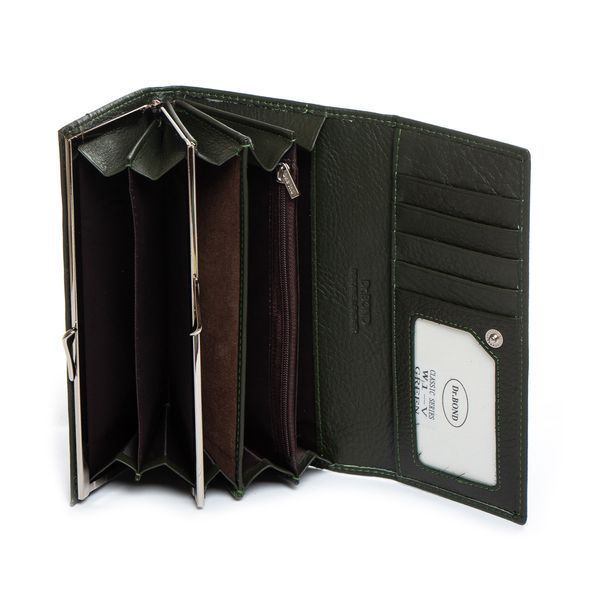 Кошелёк-клатч из натуральной кожи женский на кнопке DR. BOND 18,5*9,5*3,5 (W1-V green) W1-V green фото