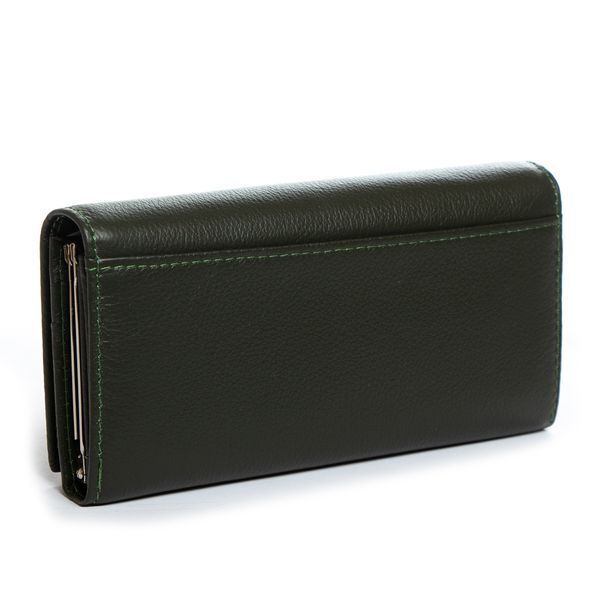 Кошелёк-клатч из натуральной кожи женский на кнопке DR. BOND 18,5*9,5*3,5 (W1-V green) W1-V green фото
