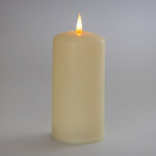Набор из 3х светодиодных свечей (LED) 7.2*15см., (12.5см, 10см.), пластик, кремовые, (6032-020) 6032-020 фото