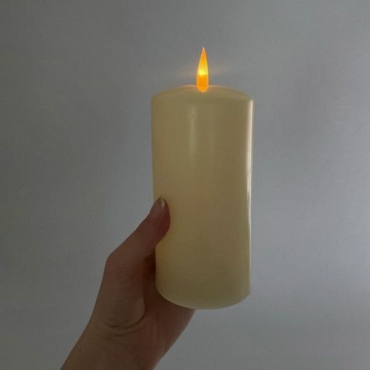 Набор из 3х светодиодных свечей (LED) 7.2*15см., (12.5см, 10см.), пластик, кремовые, (6032-020) 6032-020 фото