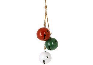 Декоративные металлические шары на подвесе Christmas bells D11*12cм, 58см., (152-023) 152-023 фото