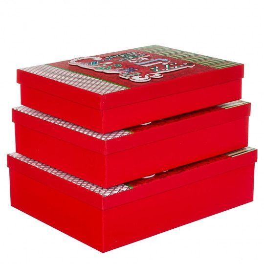 Набор из 3 коробок "Новогодний" 39*30*11 (8211-020) 8211-020 фото