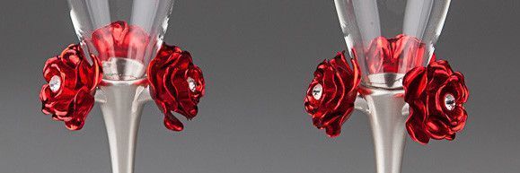 Свадебные бокалы Красные розы 026G OF 026G фото